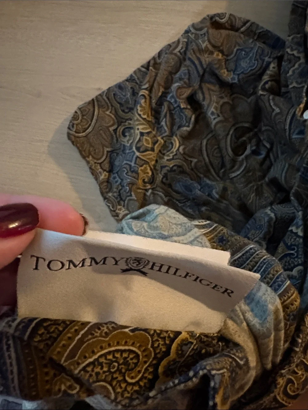 🕷️ Tommy Hilfiger brown paisley sateen cotton KING DUVET COVER
